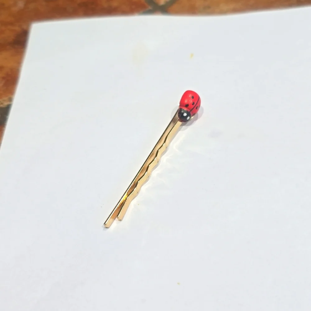 HOT ITEM LADY BUG HAIR PIN IN FOR ACCENT JUST 2 LEFT ADORABLE BACK TO SCHOOL